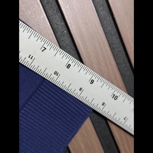 COS Dress XS Womens Blue & White Drop Waist Midi Sheath Knit - Picture 4 of 9